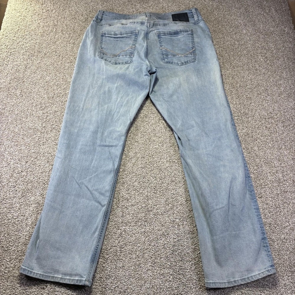 Reclaim Jeans Mens 36x32 Blue Light Wash Regular Straight Stretch Denim Pants